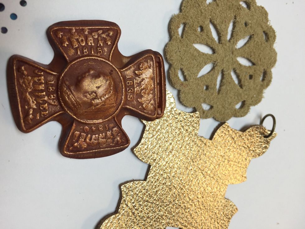 Die cut leather pieces by Jill Mackay and French General