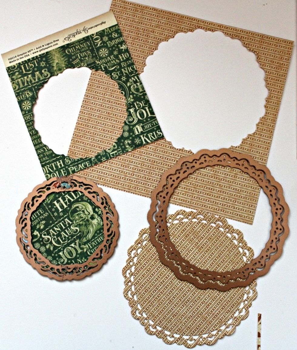 Die cut Majestic Circles from St Nicholas pattern paper.