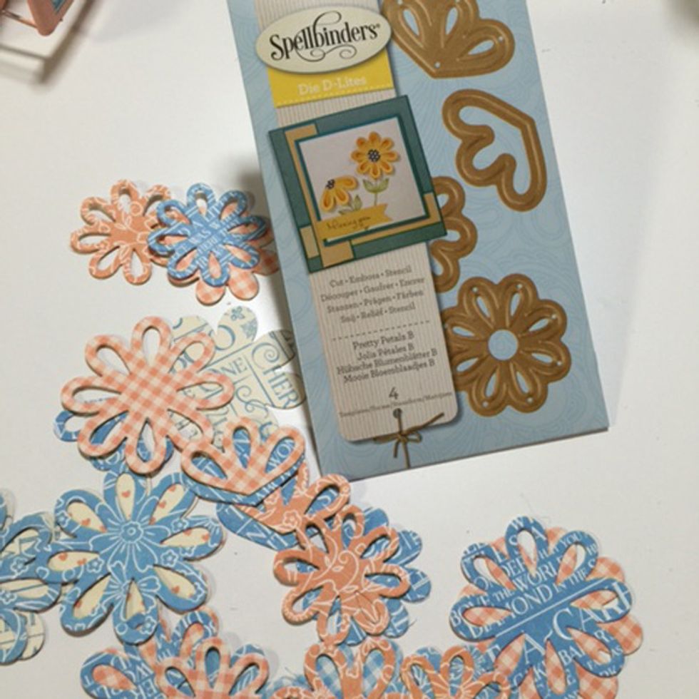 Die cut many flowers