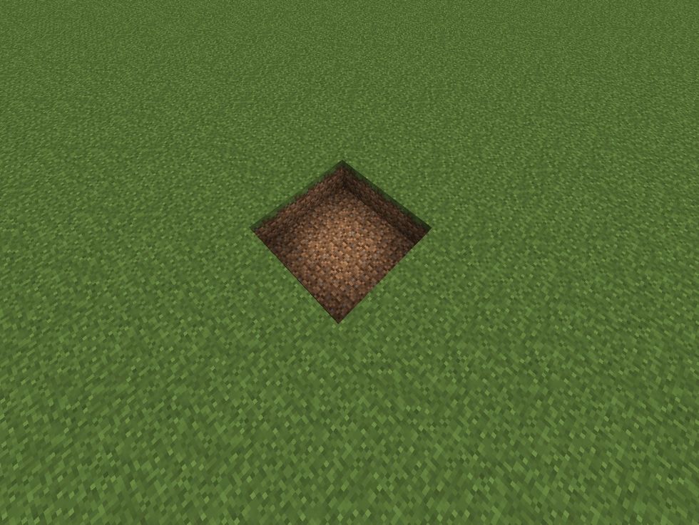 Dig a 3x3x1 hole like so.
