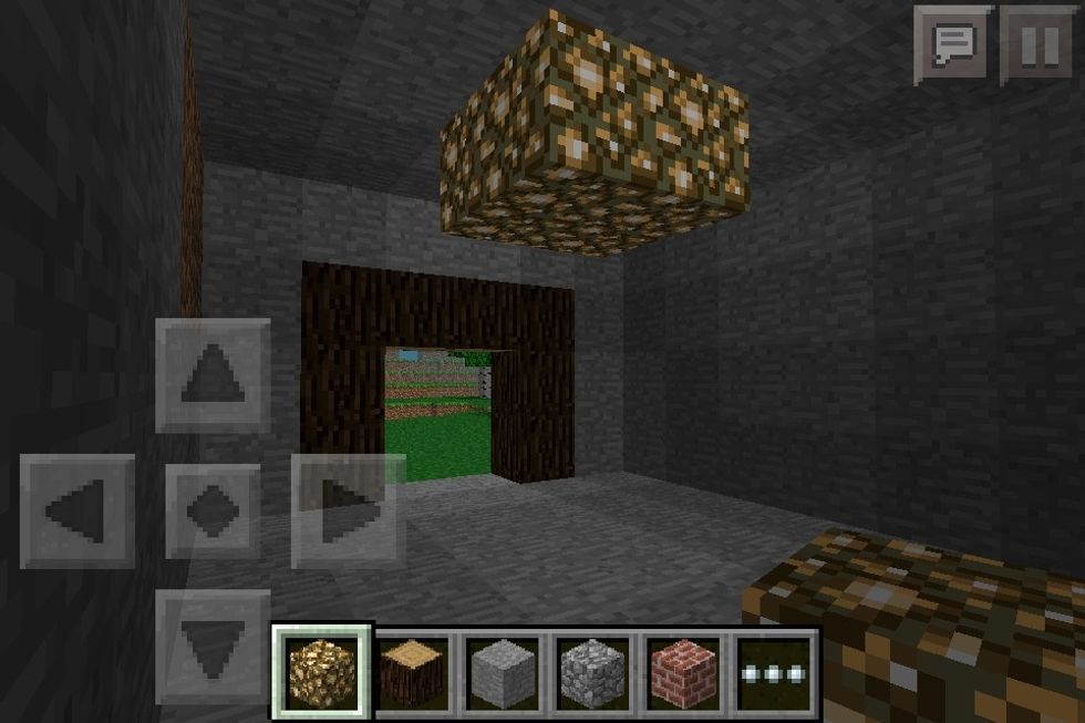 Dig up 2 more blocks and make a glowstone chandelier