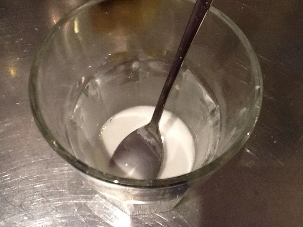 Dilute the cornflour with 1tablespoon of water.