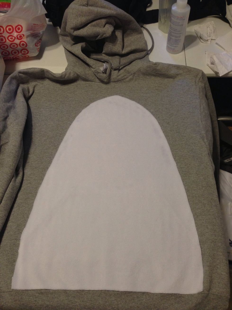 Ding! Donkey belly finished! Let it dry and press down if needed or glue down anywhere you think needs to be.  Now onto prepping the donkey ears.