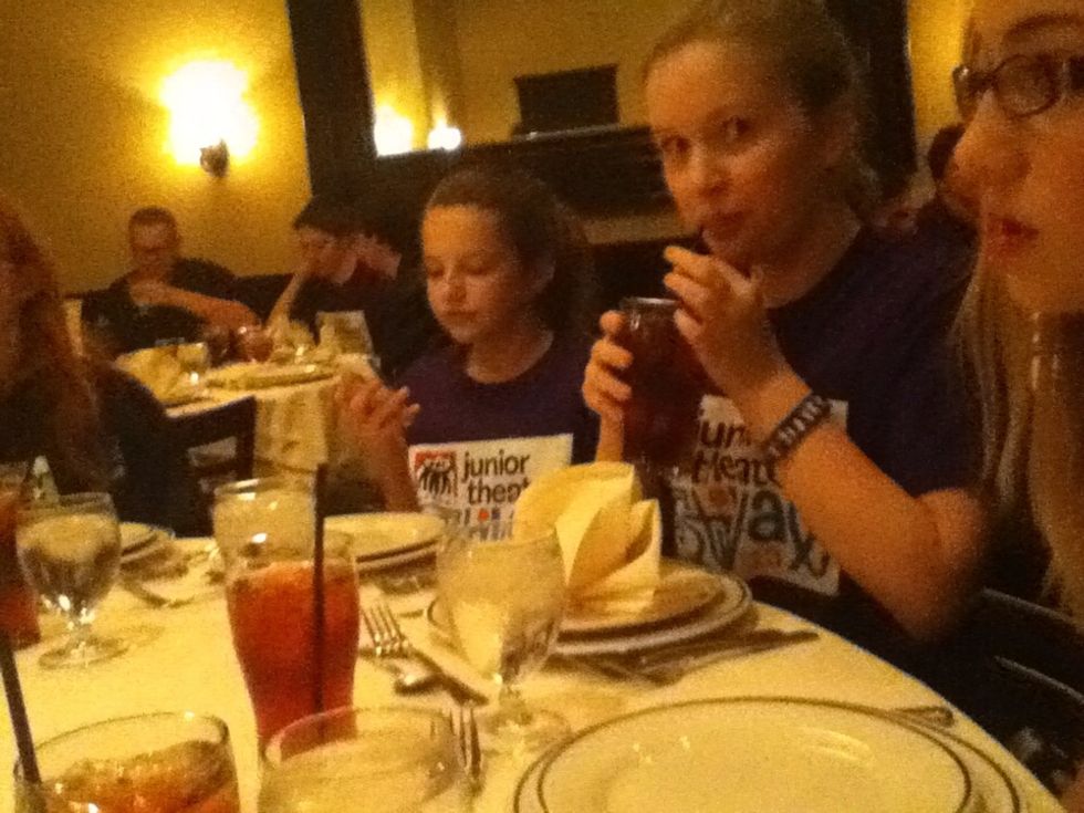 Dinner at a fancy restaurant in Atlanta with Kelsey and Emma