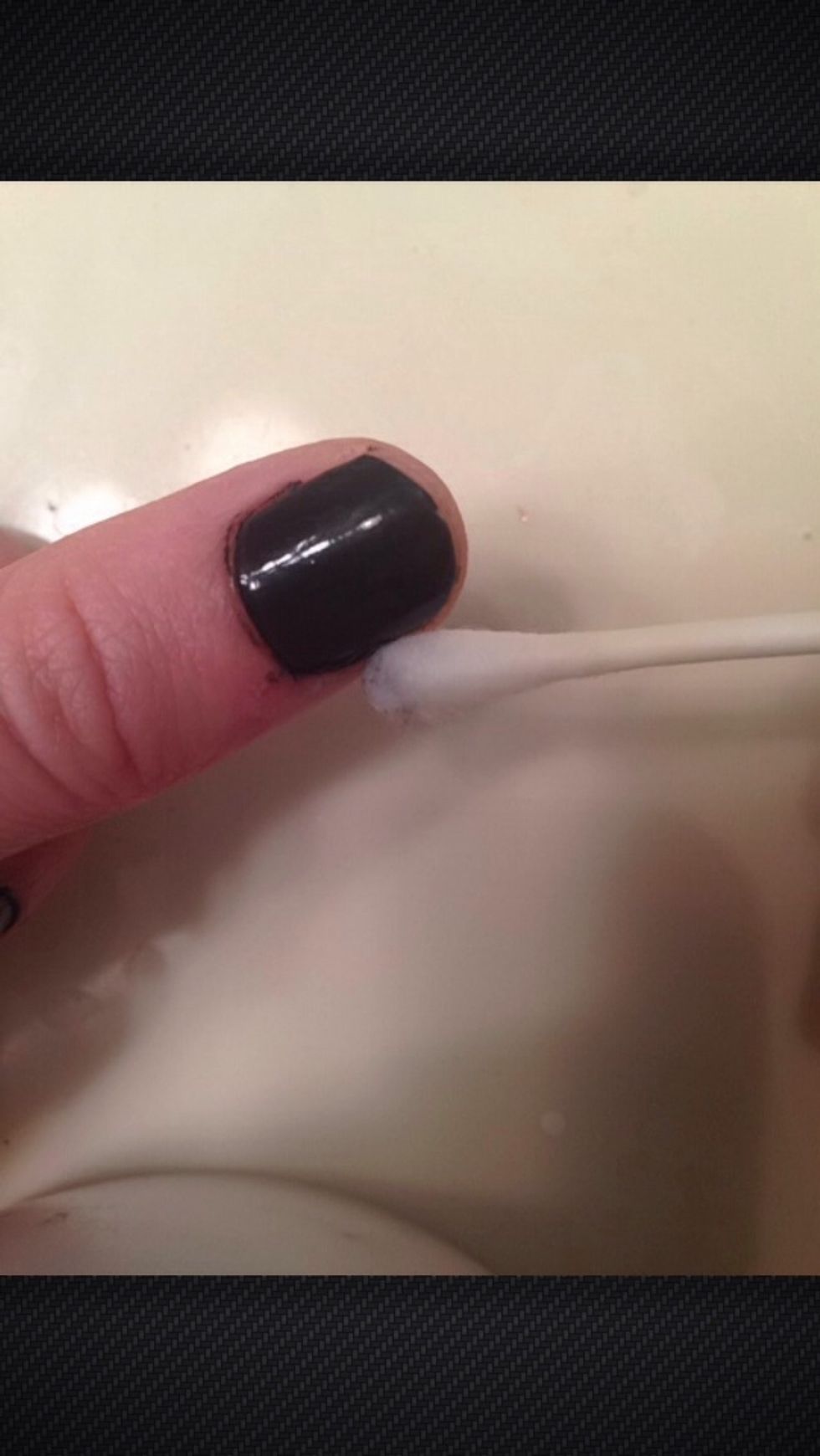 Dip a q-tip in nail polish remover and clean up messy edges.