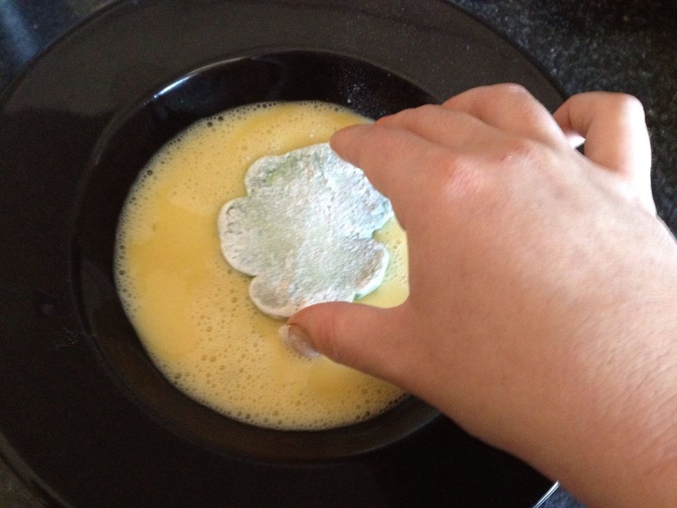 Dip both sides into egg mixture