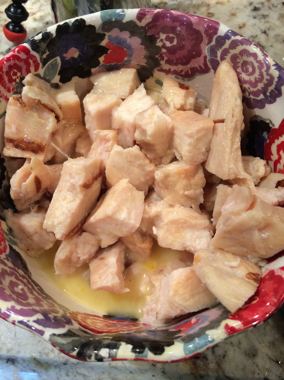 Dip chicken in egg.