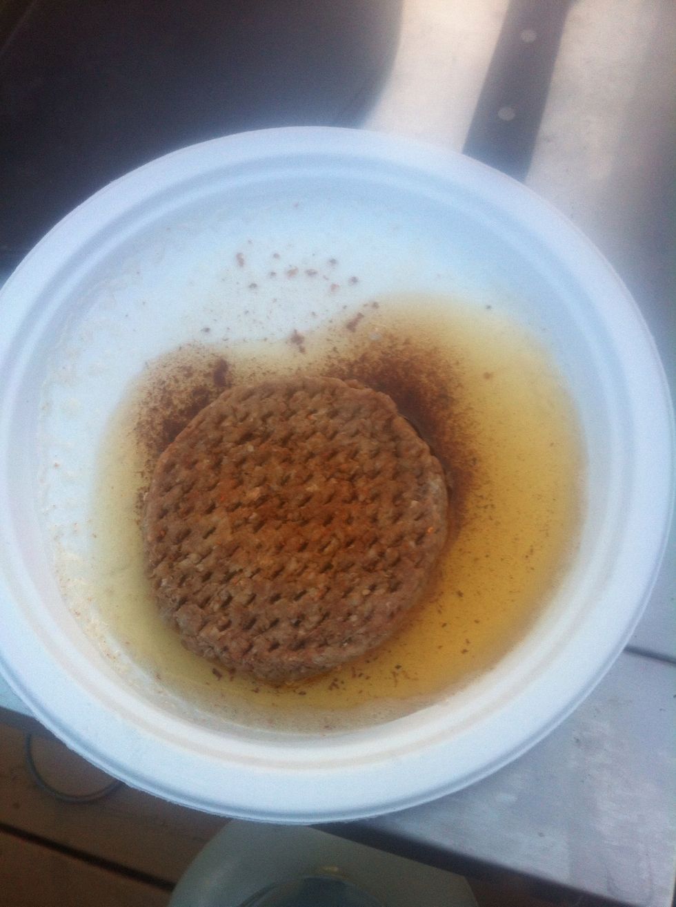 Dip each burger in the grease