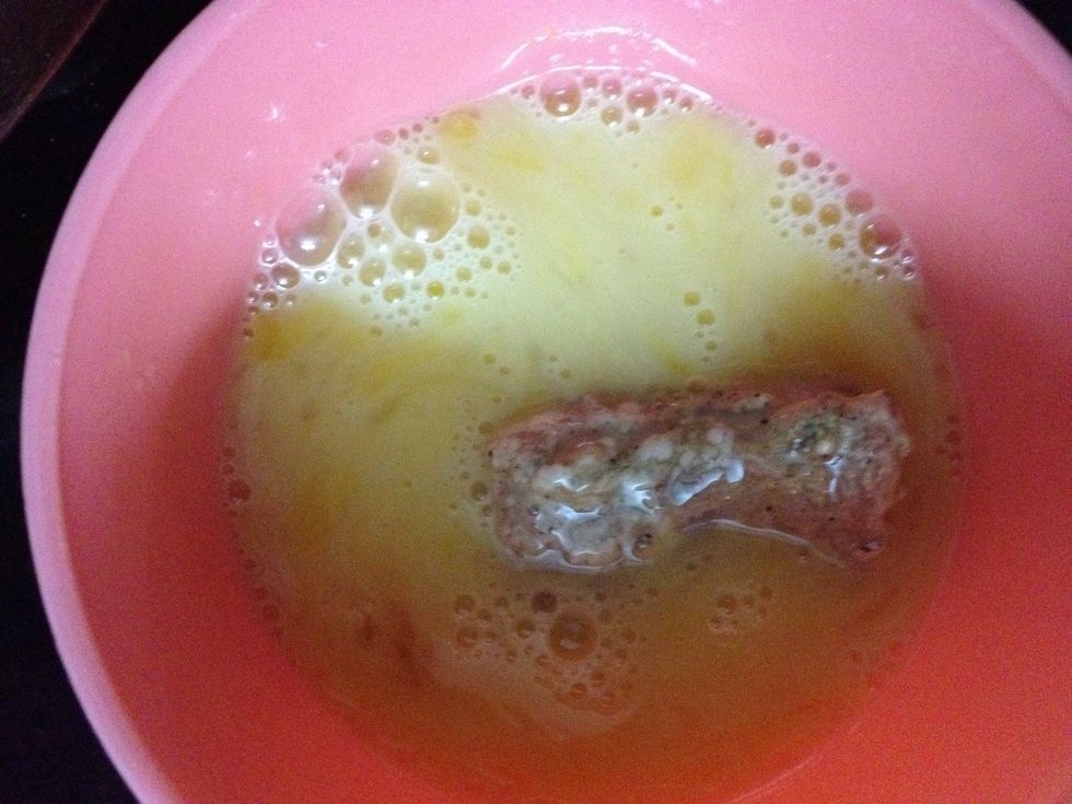 Dip in beaten egg