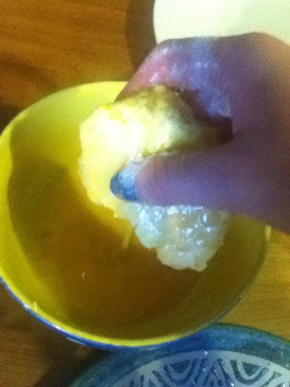 Dip in egg ( or as my brother said- monster goo)