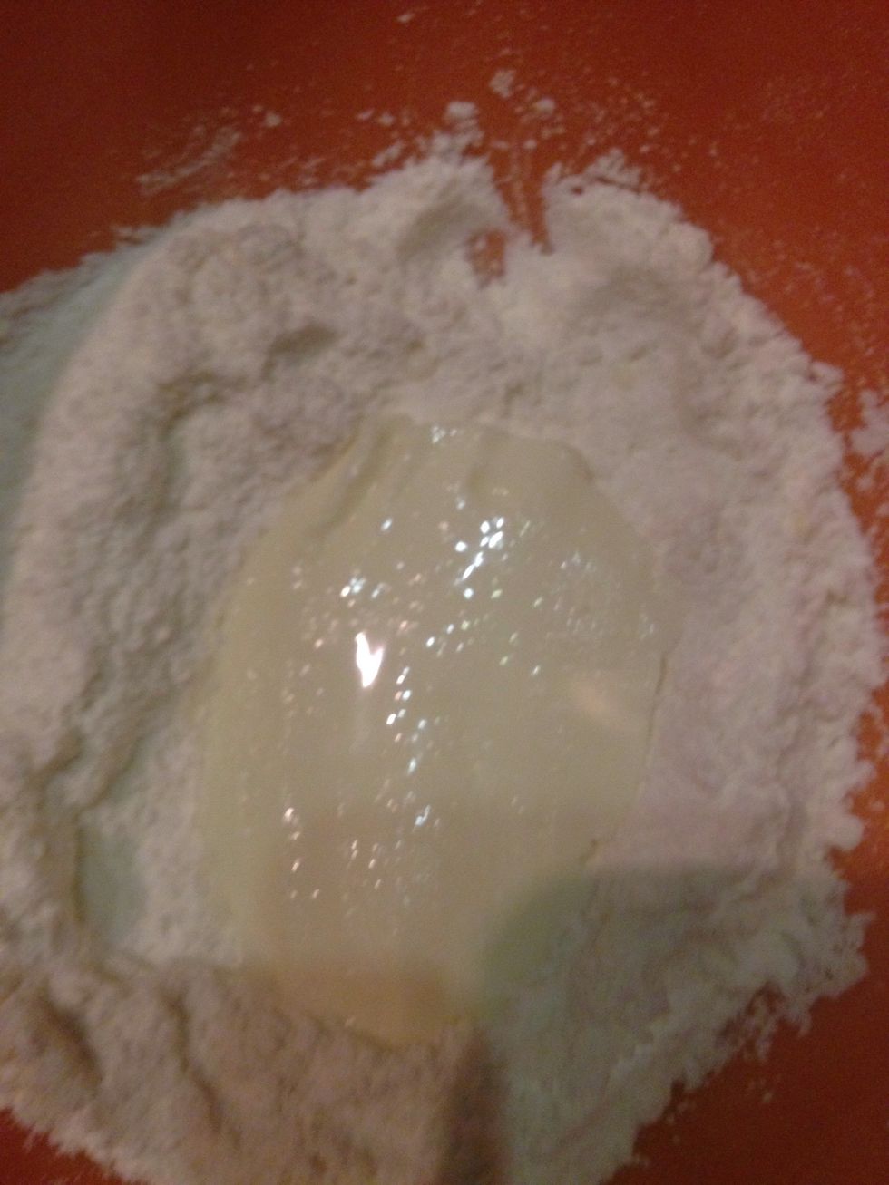 Dip in flour and make sure its covered