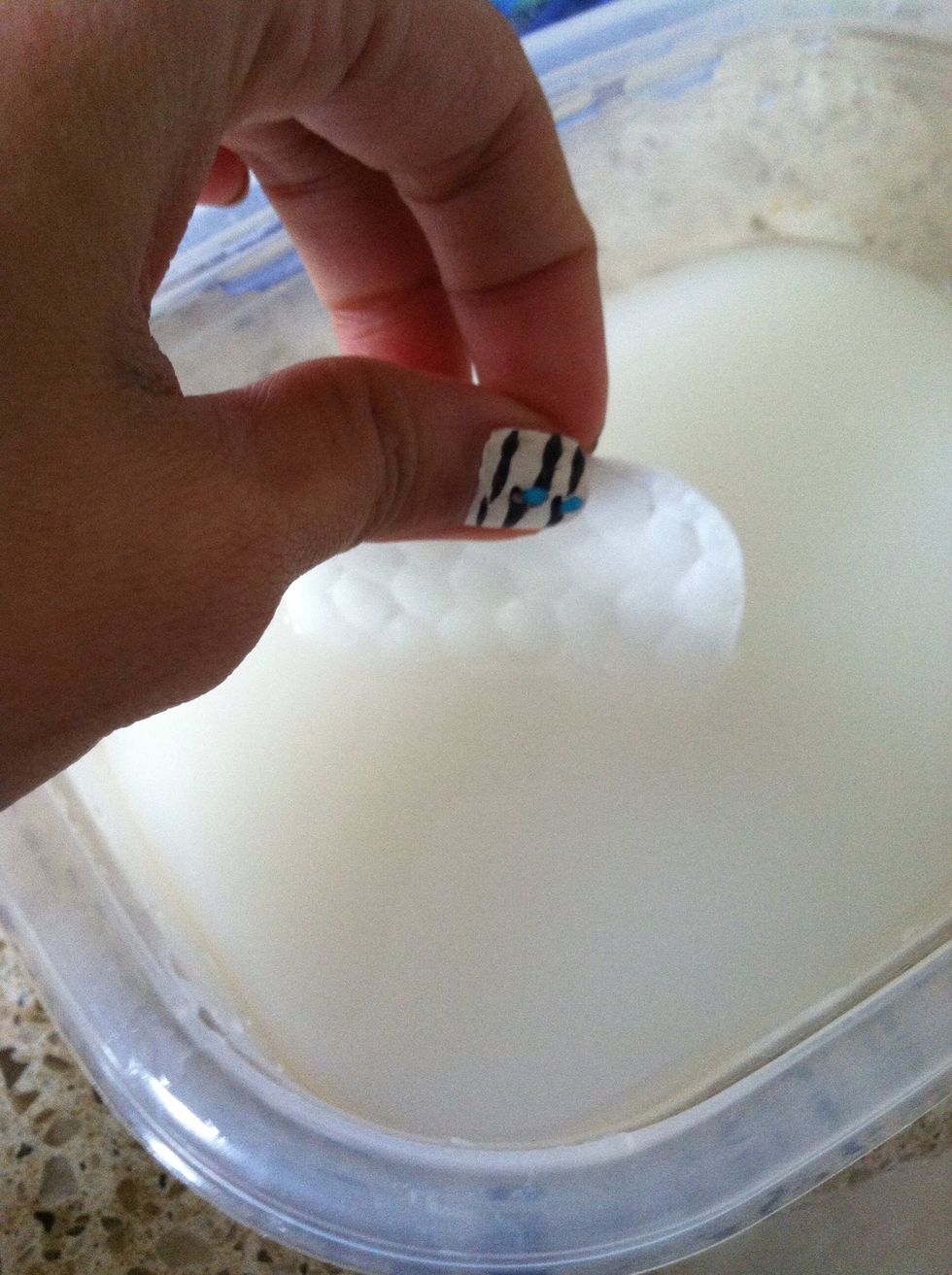 Dip it in and soak it well. Then squeeze excess off apply it in your face as a toner like or a moisturizer.