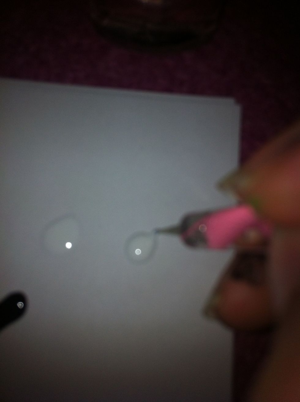 Dip it into the white polish.