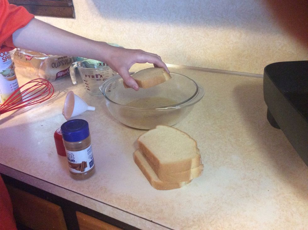 Dip one side into the mixture