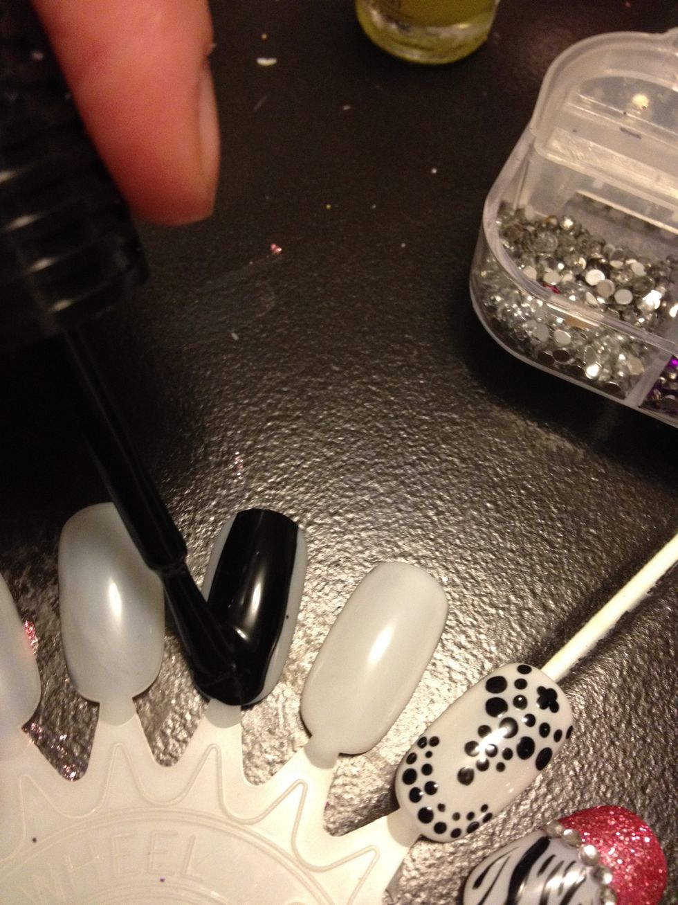 Dip polish to wetten the brush