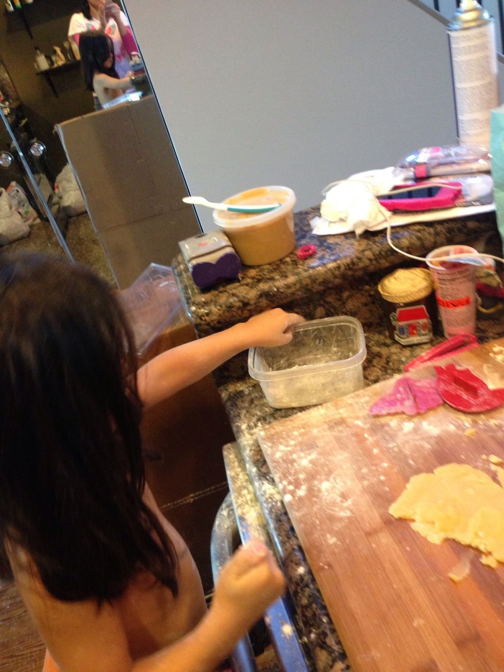 Dip stamp in flour so it will not stick