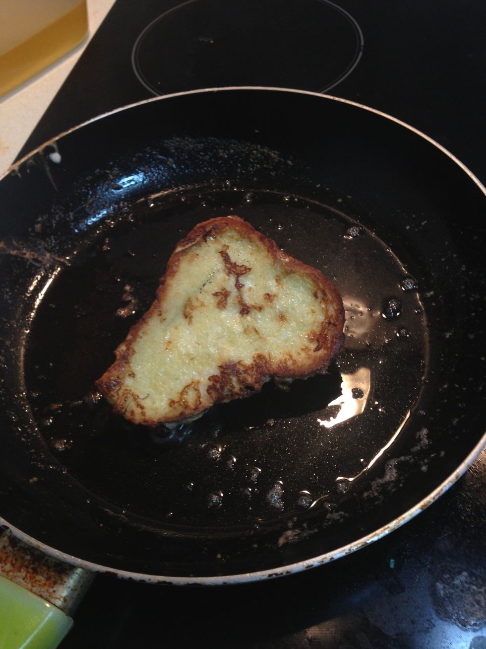 Dip the bread in the egg mixture and Fry until golden on both side