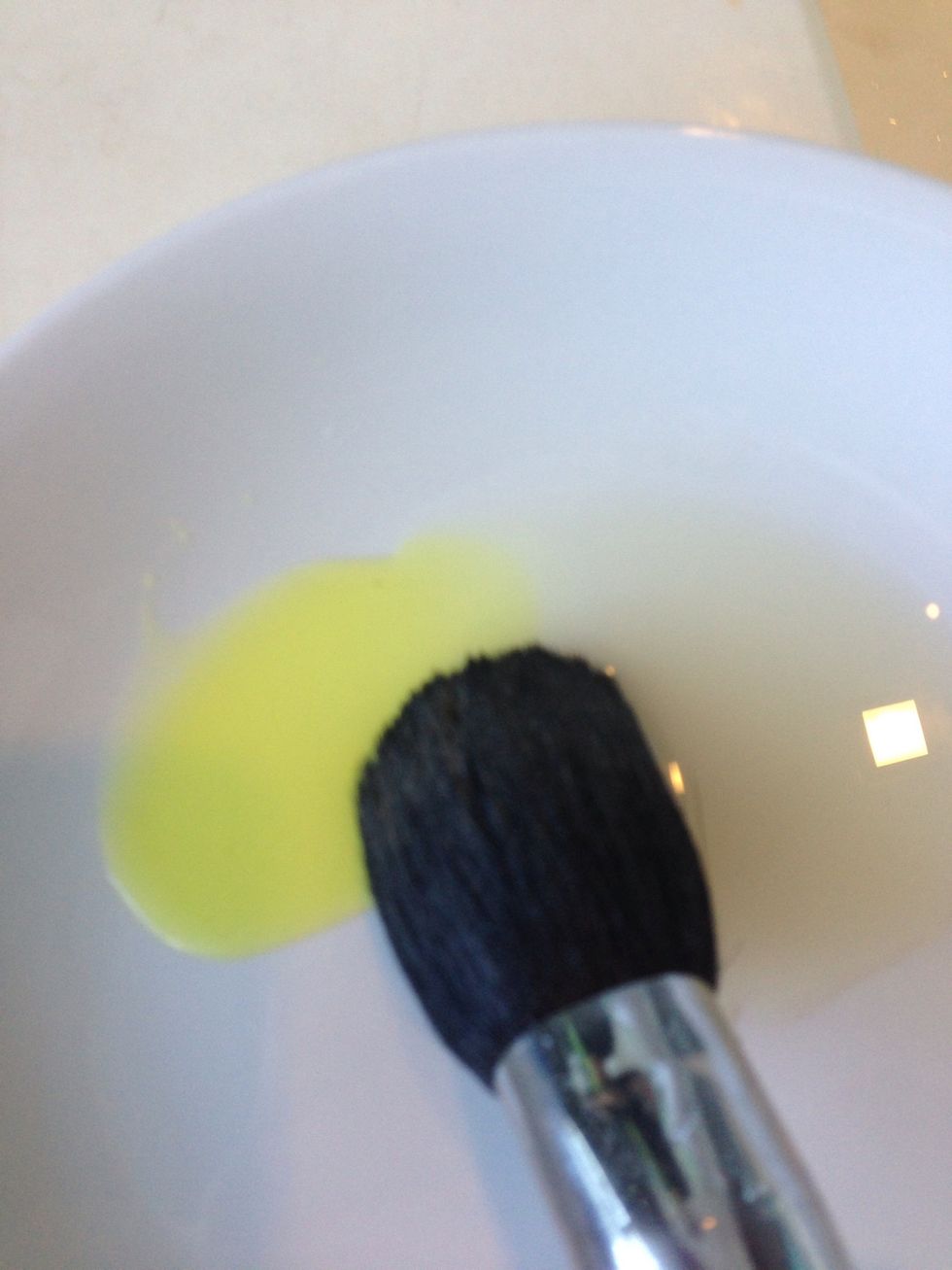 Dip the brush in half and half just to make it coat half of the brush