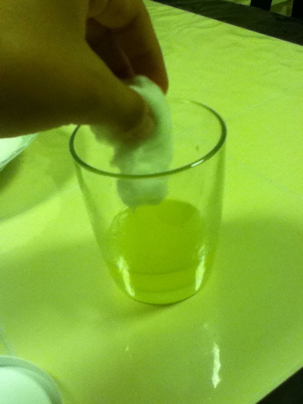 Dip the cotton and rub it softly all over your face where you have pimples or acne