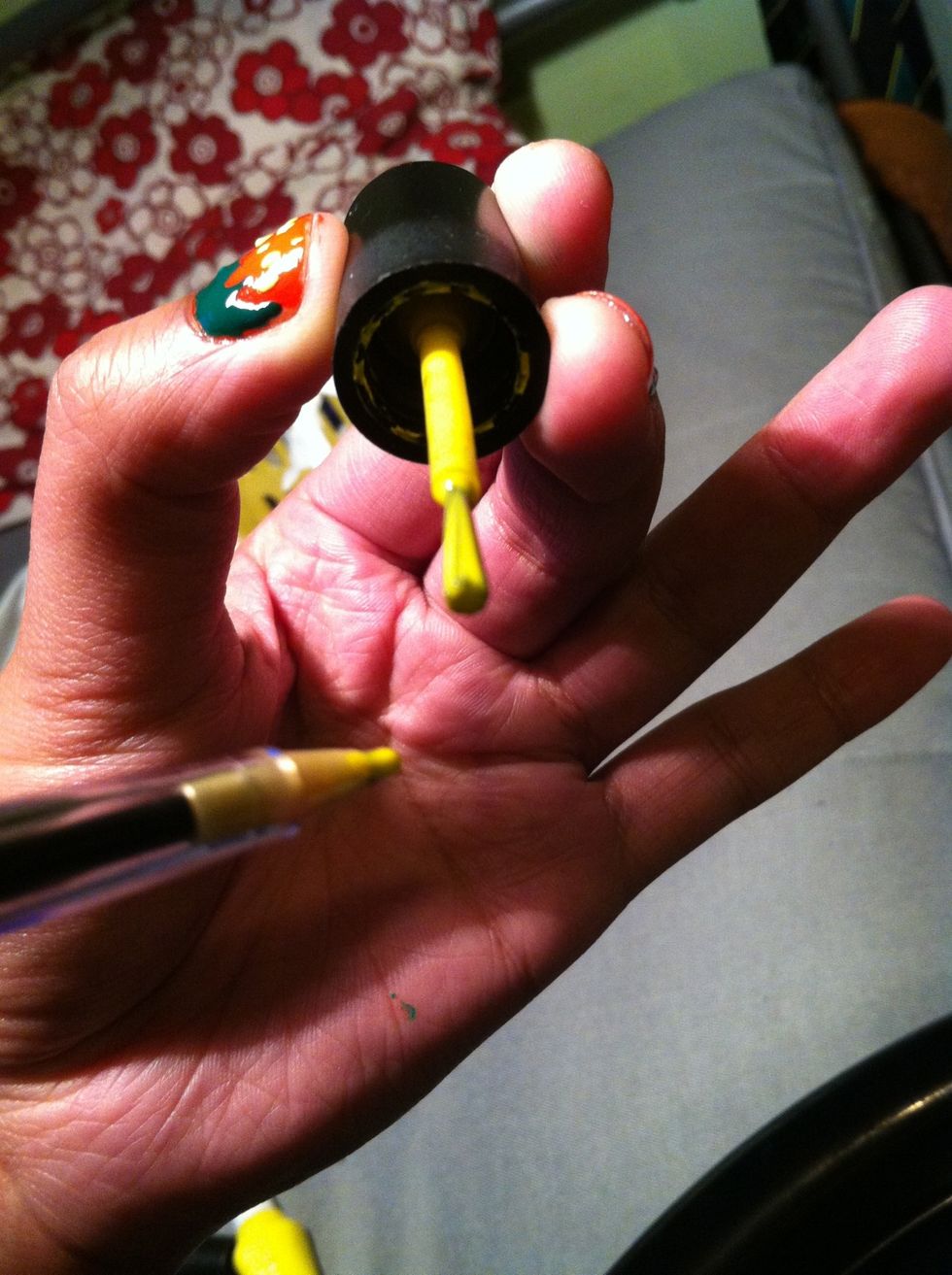 Dip the tip of the pen in the varnish