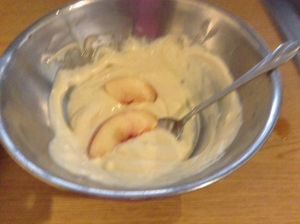 Dip your fruit in the mix and put it on a plate