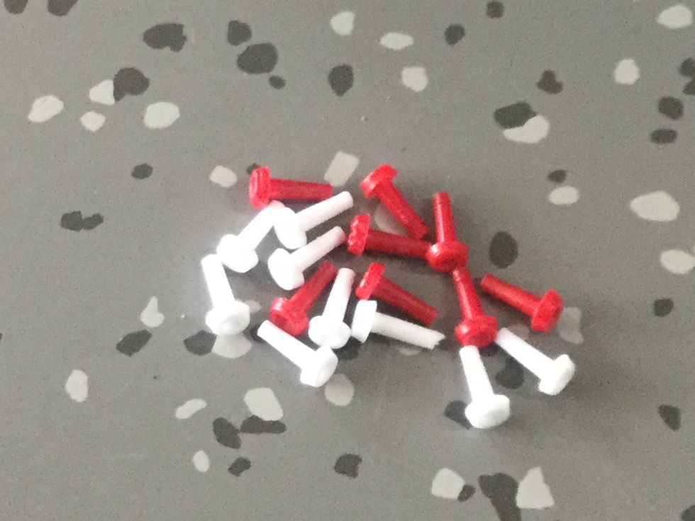 Directions Continued: If they guess the right color in the wrong place the codemaker puts a little white peg in.If they guess the right color in the right place the codemaker puts a little red peg in.