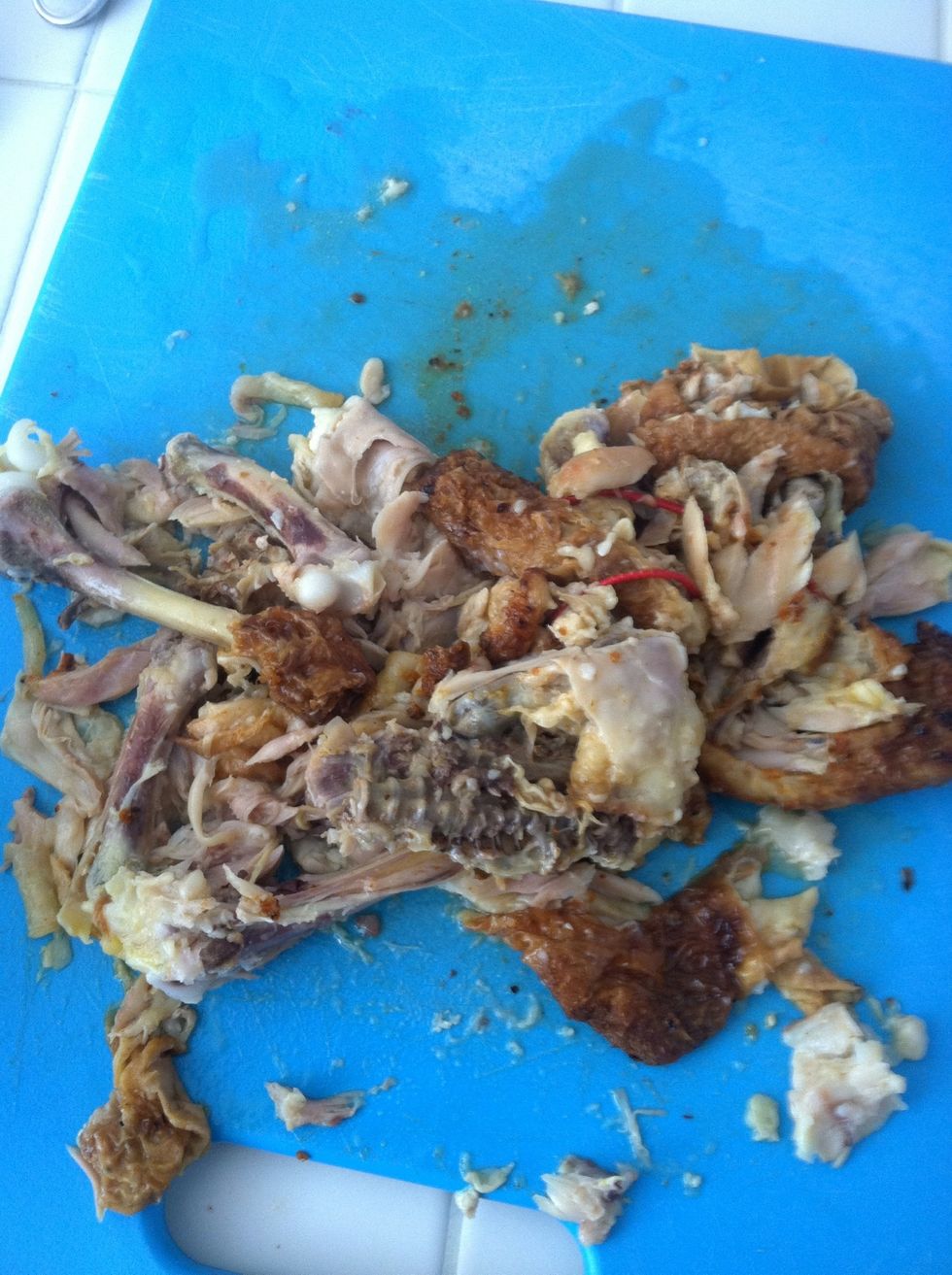 Discard all bones and fat.