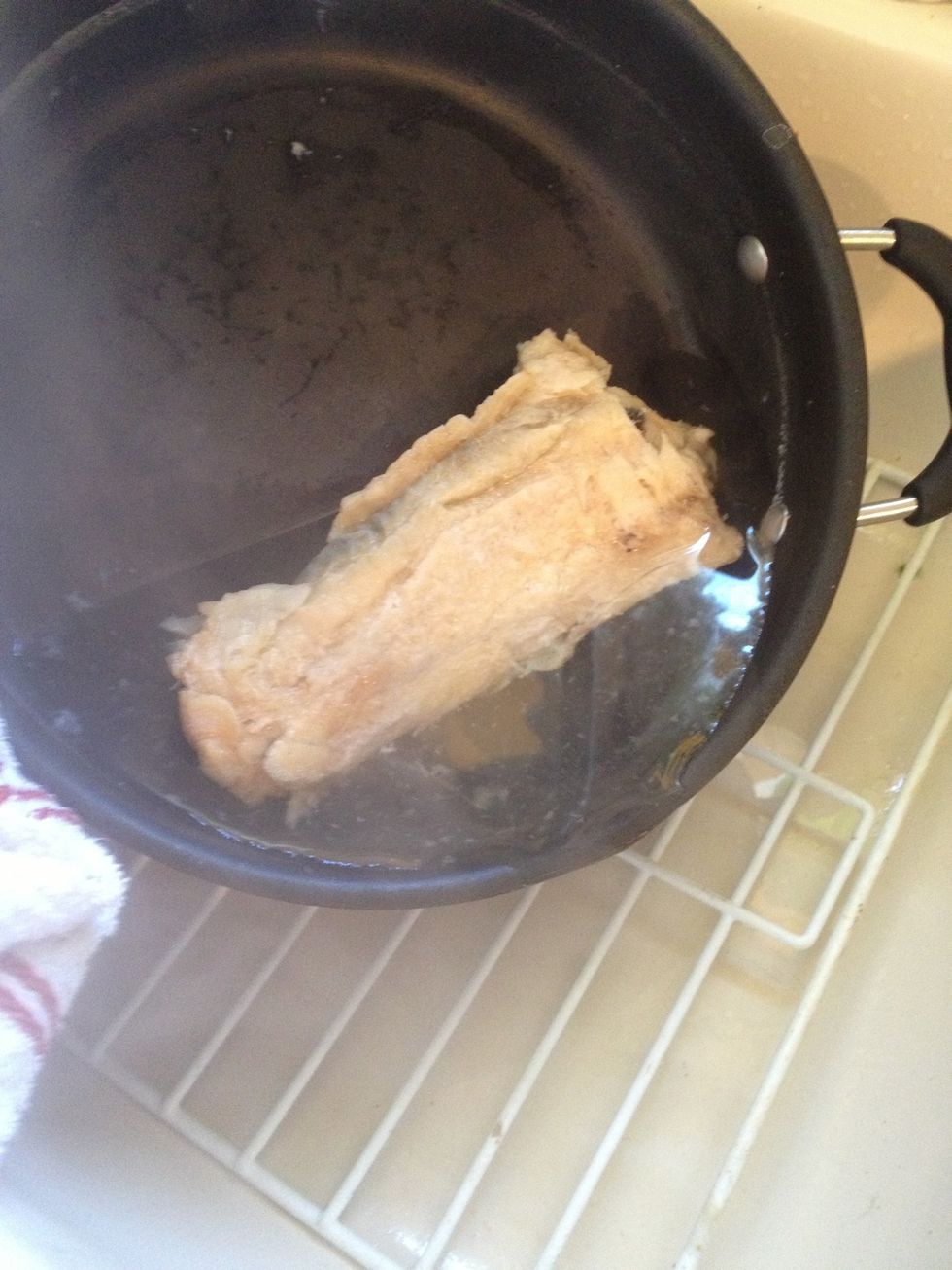 Discard the salted water