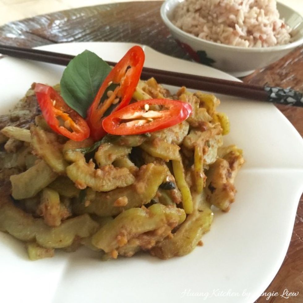 Dish onto serving plate and serve hot with steamed rice. This dish goes very well with hot porridge too.