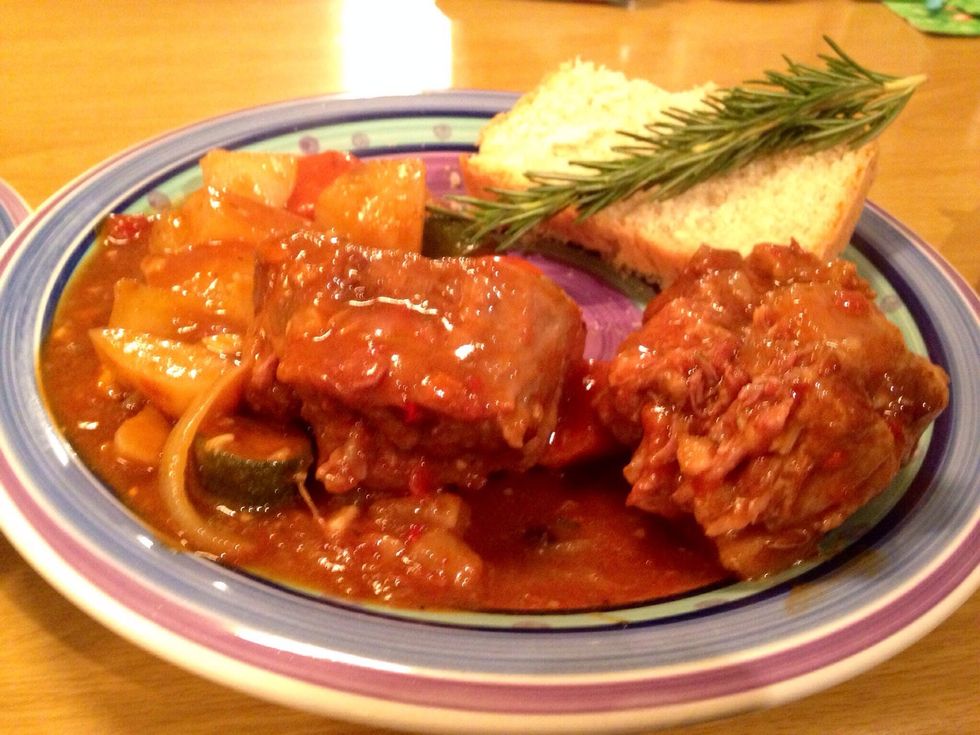 Dish up and enjoy with that oh so perfect bottle of wine and your someone special! Of course we baked some home made bread to serve with the stew ..... Perfect. \ud83d\udc8b