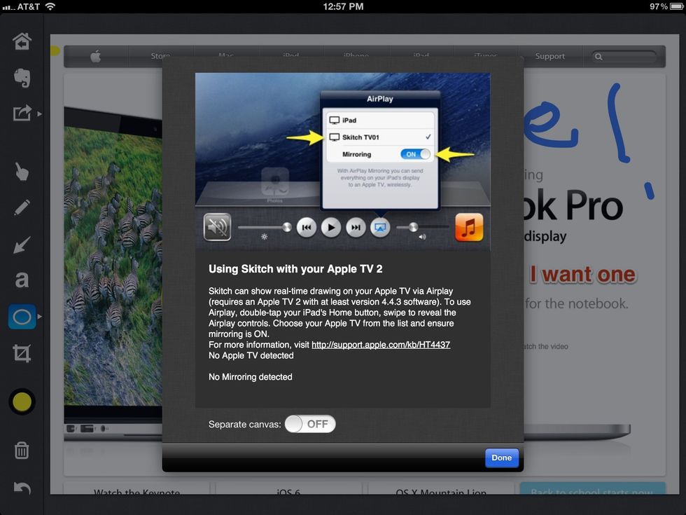 Display on other monitors with air play.