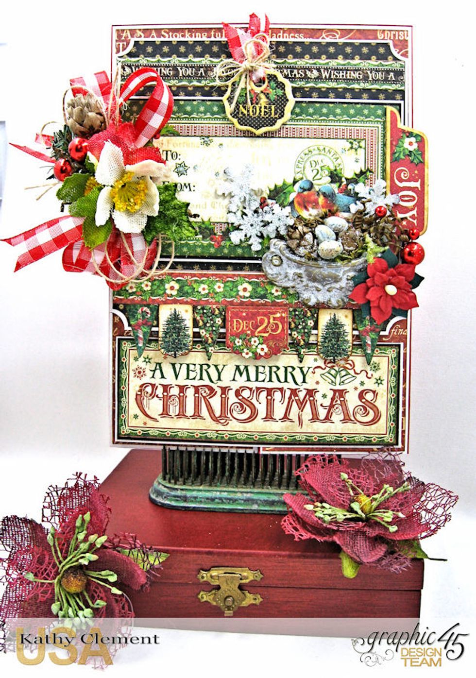Display proudly on your Christmas Mantle or wrap up and give it as a Christmas gift. You can include a gift card, movie tickets or cash in the interior pockets.
