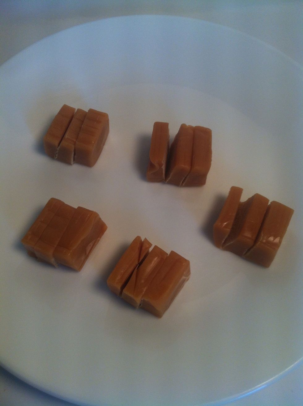 Dispose of the wrappers, grab your "Steak" knife, and slice each into 3 slices.