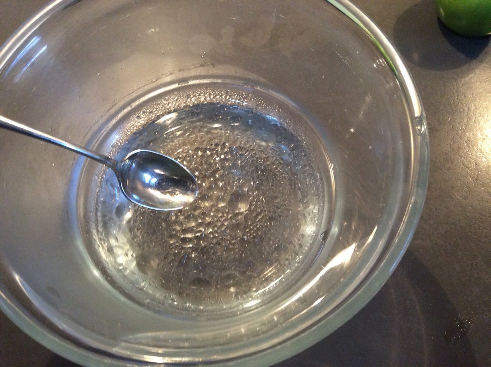 dissolve gelatine in water over hot water