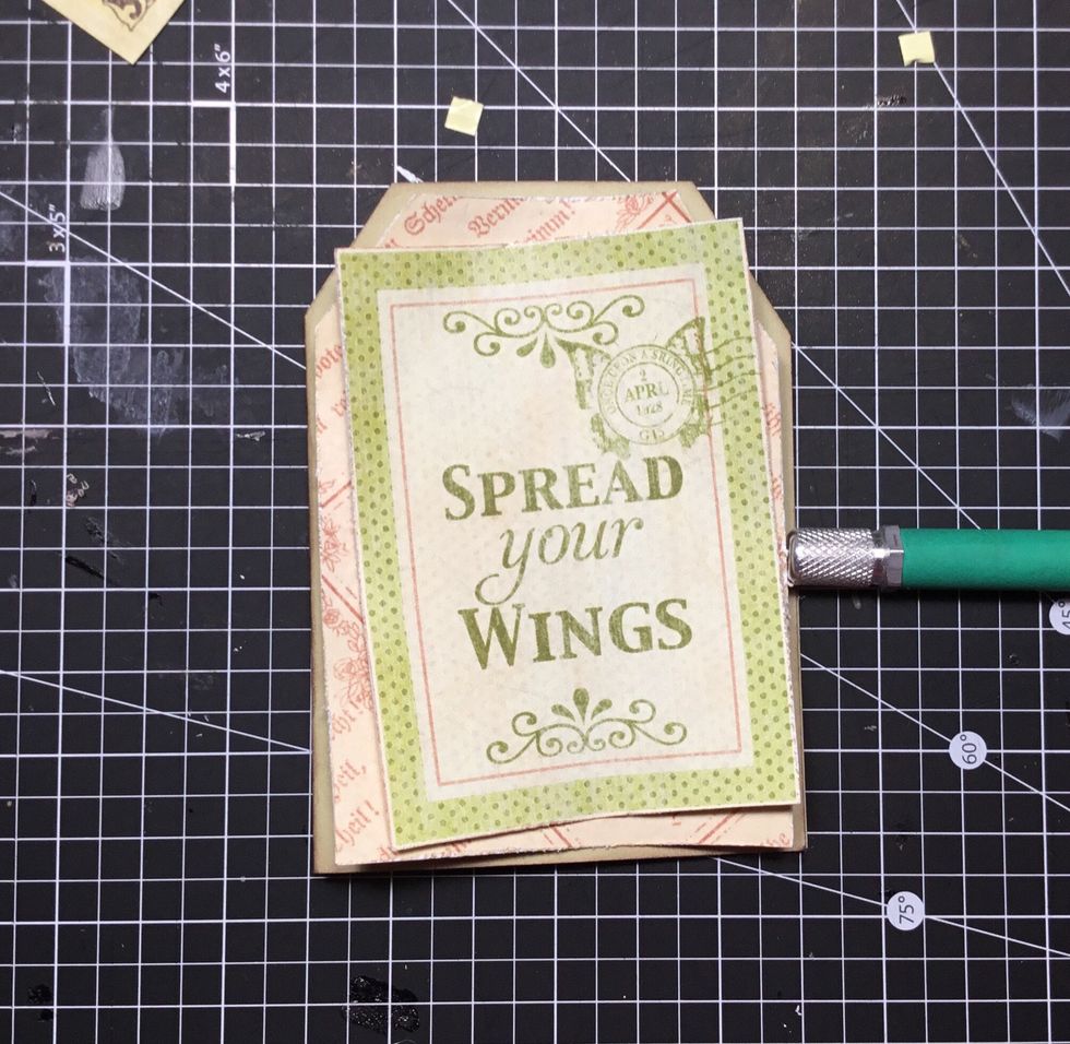 Distress and attach quote piece as shown