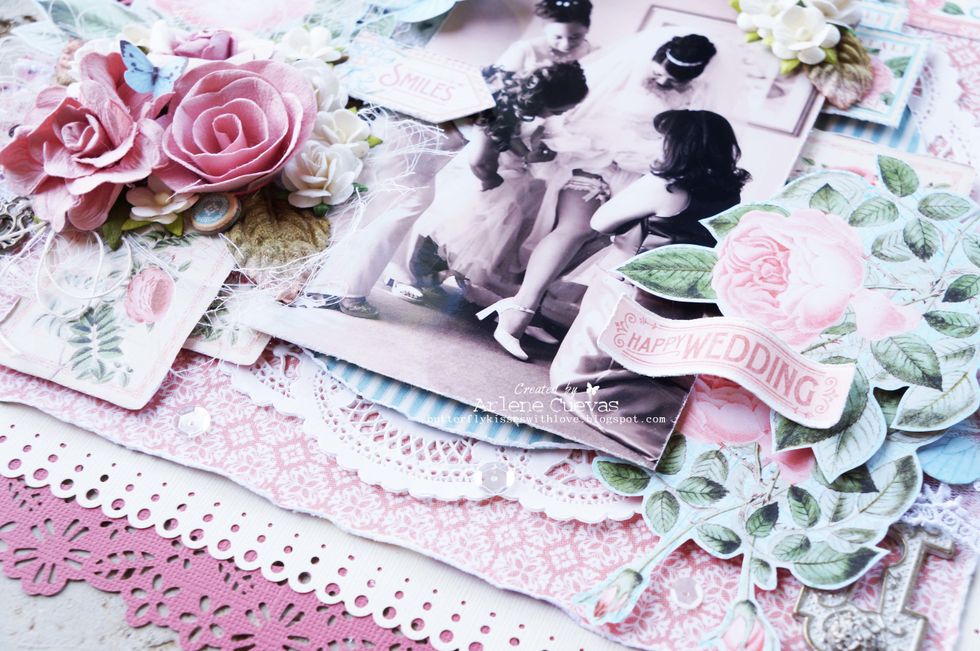 Distress and curl the sentiment to add dimension and life to the page...