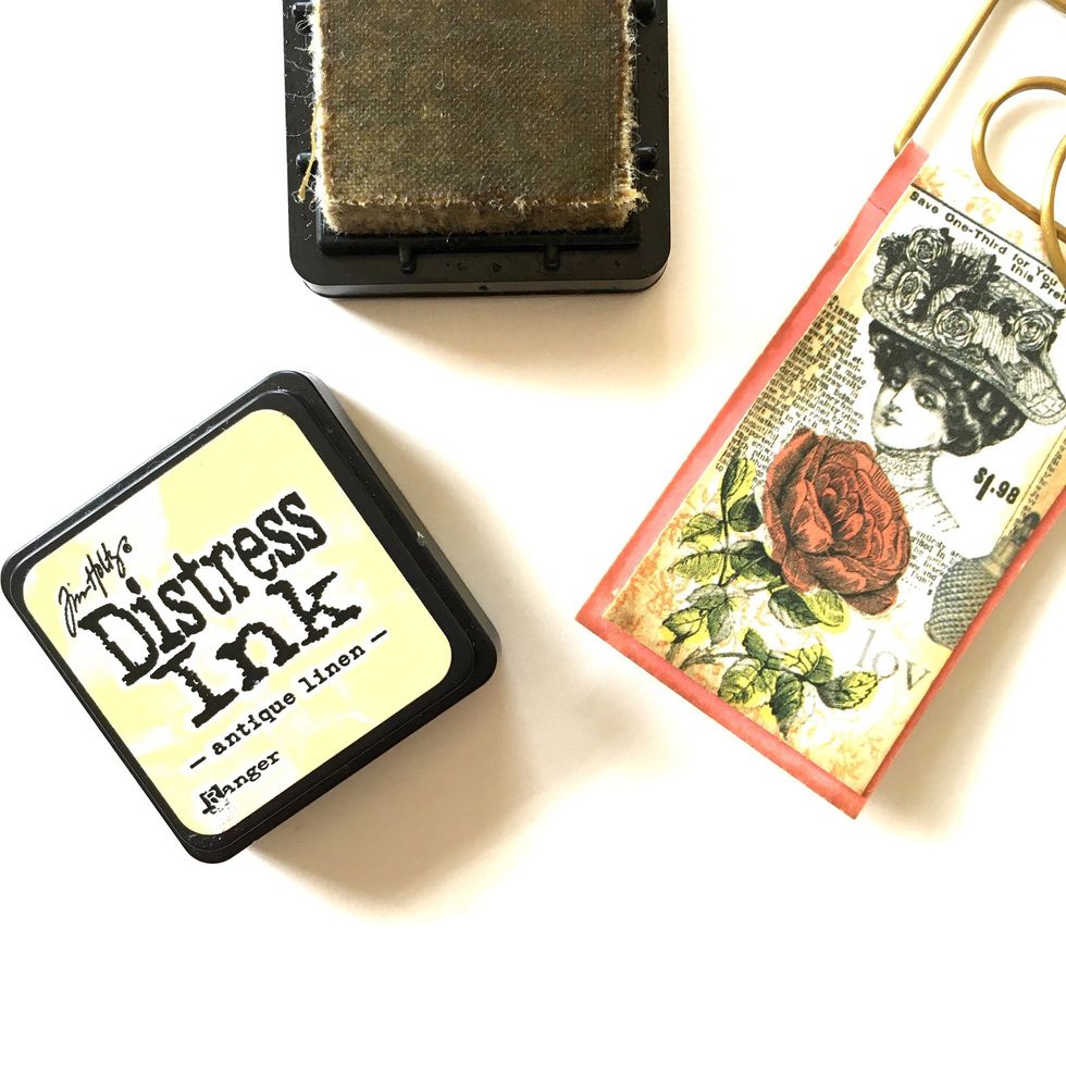 Distress the edges of your paper images.