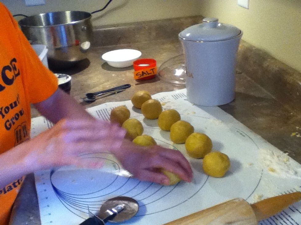 Divide ball into 10 sections.