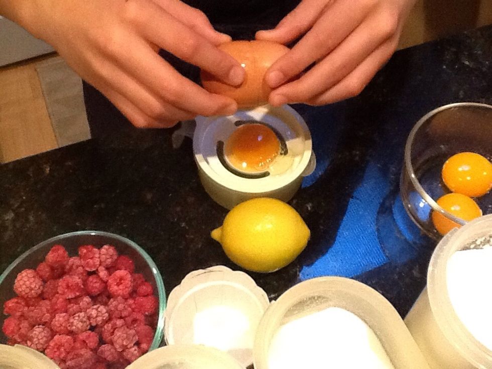 Divide egg white from egg yolk