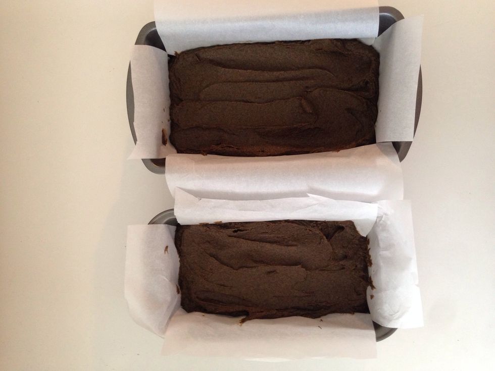 Divide eventually into the loaf pans.