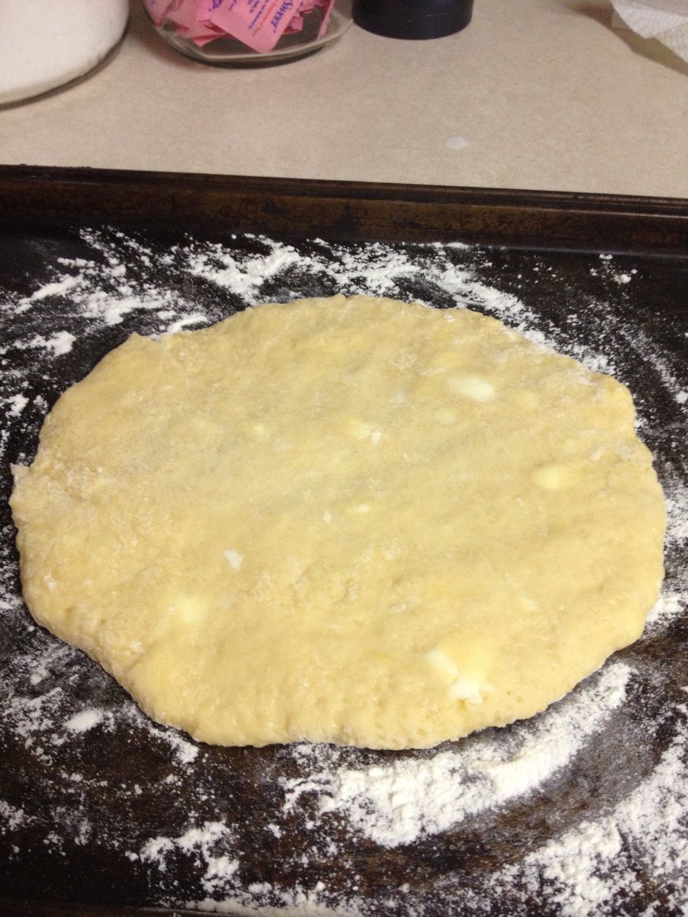 Divide in half and make two round circles 3/4 in thick