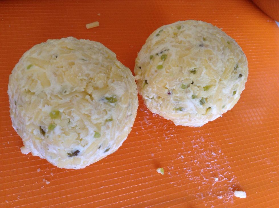 Divide into two balls.