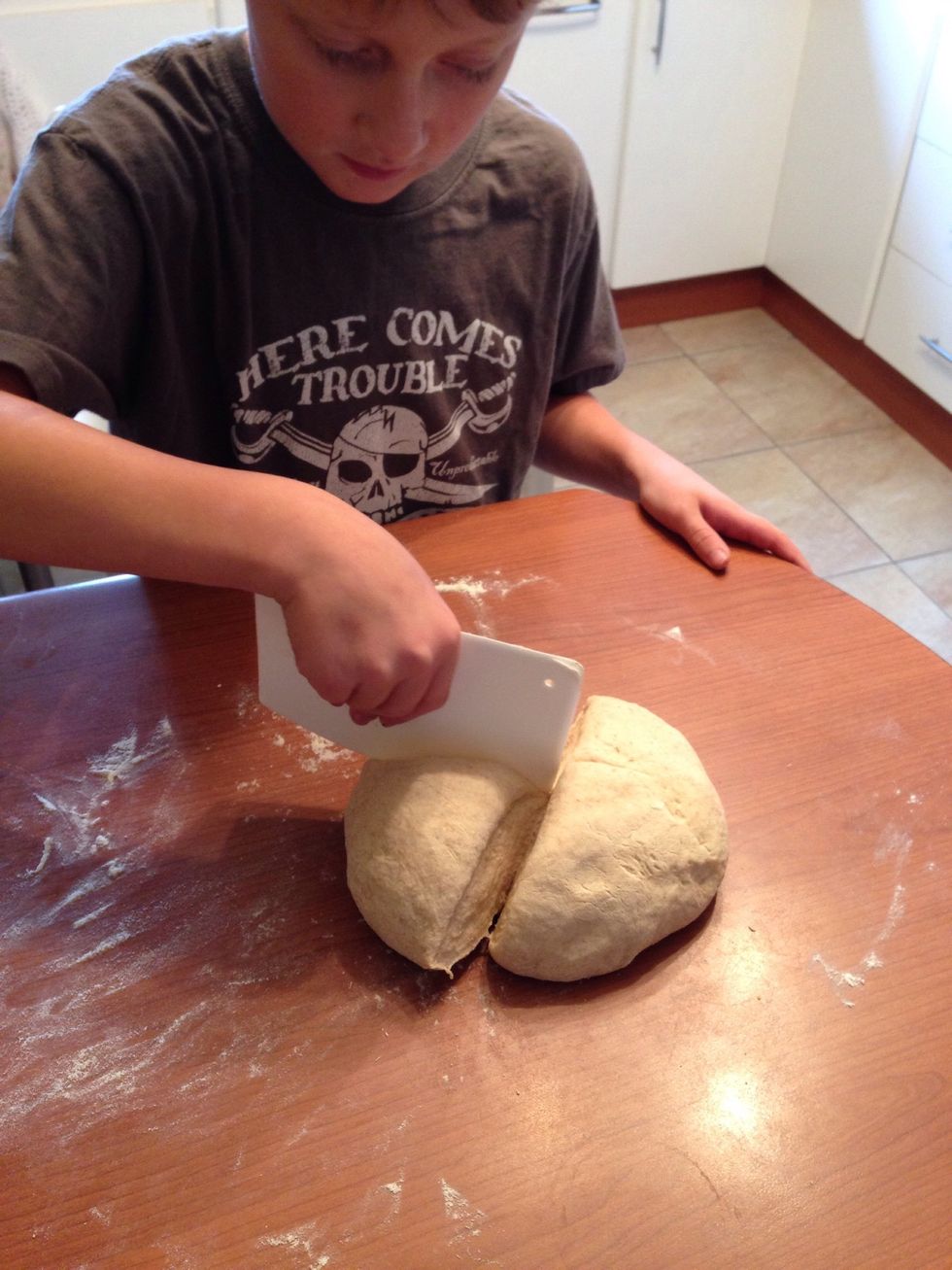 Divide the dough into pizza size pieces