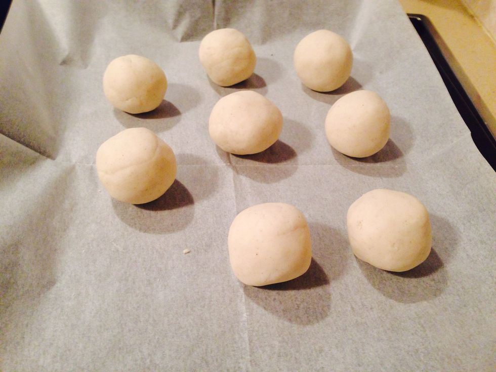 Divide the dough into small balls