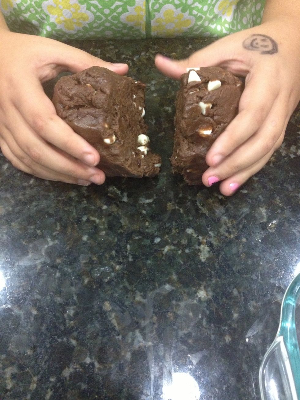 Divide the dough into two parts