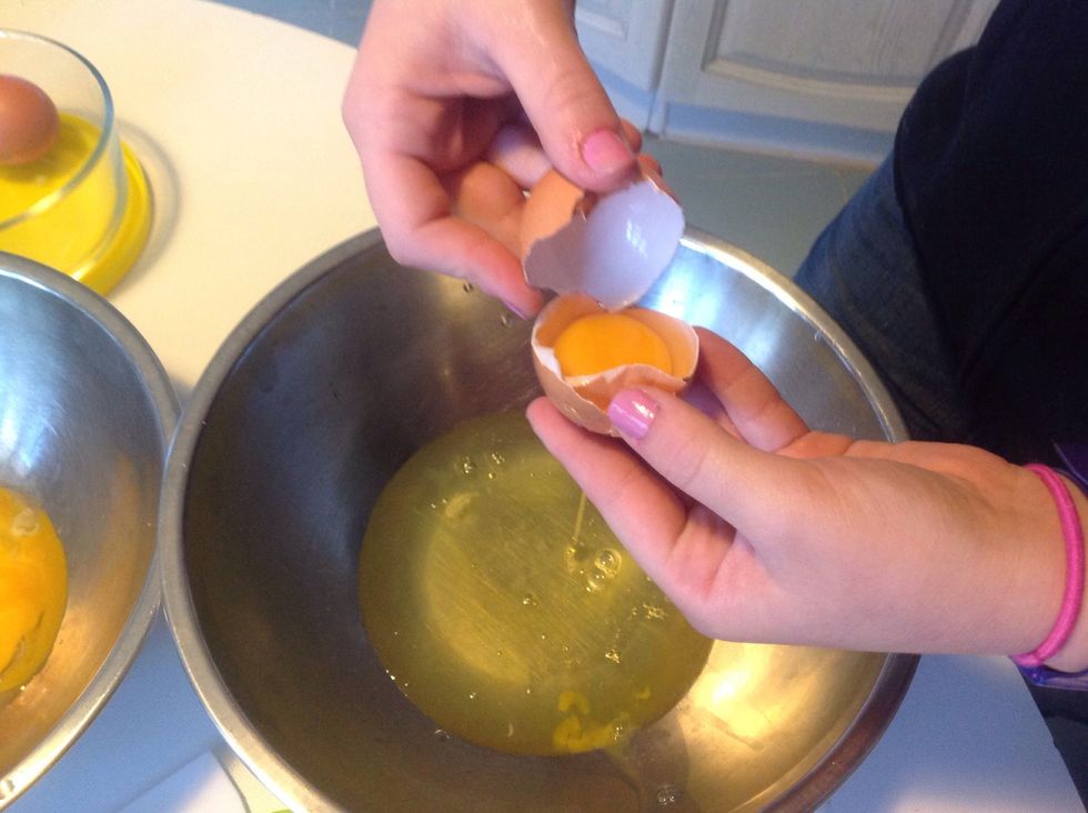 Divide the egg whites from the yolks.