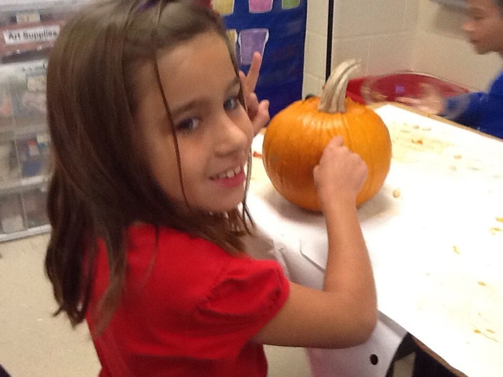 Divya's almost finished pumpkin!