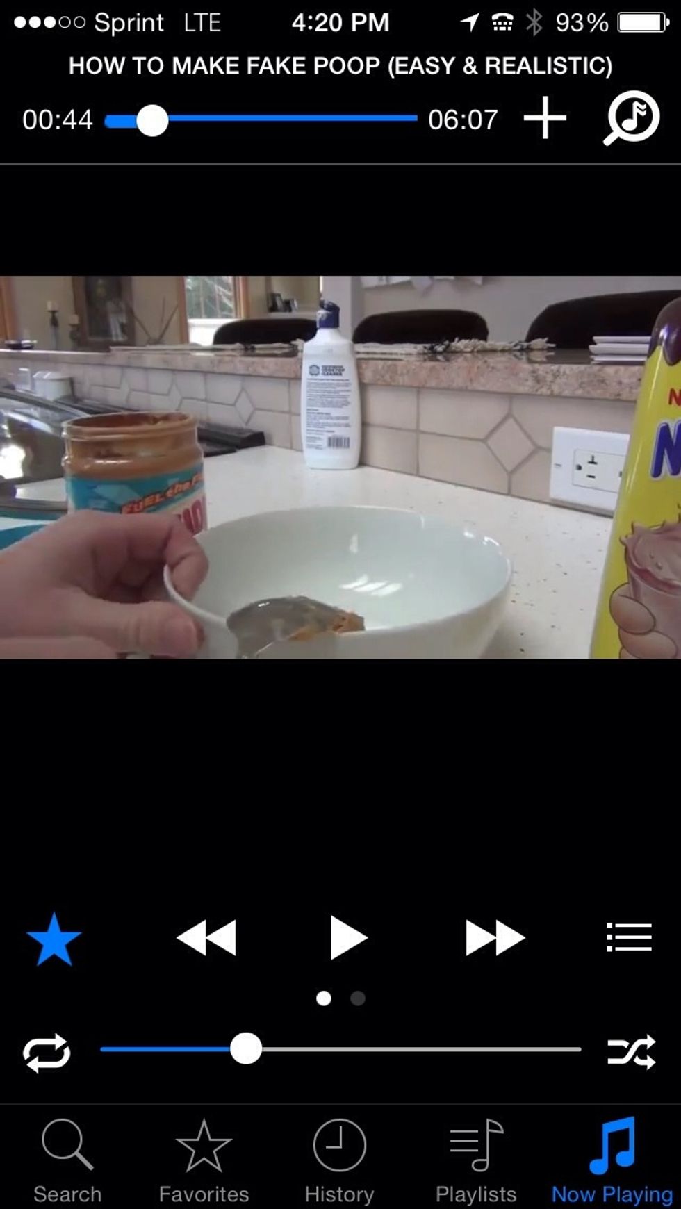 Do 2 spoons full of peanut butter and put it into the bowl