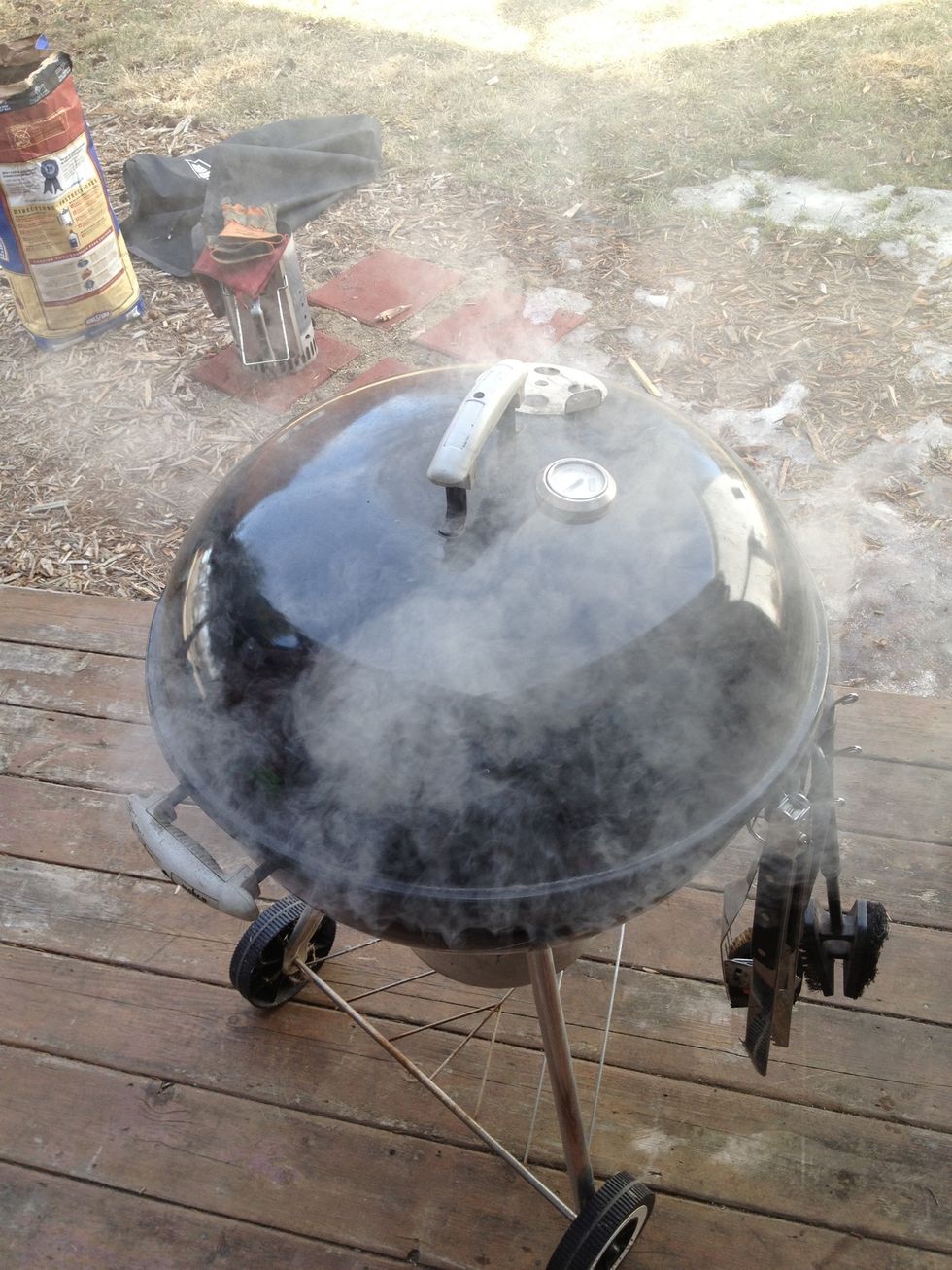 Do a dance while the ribs get happy. Smoke for an hour or so.