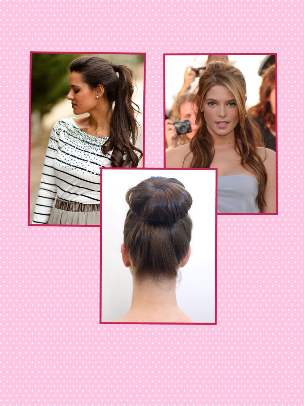 Do a simple hair look. Try doing a donut bun, half up-half down, or put your hair into a ponytail and curling large sections. Flip through magazines for inspiration to find that perfect look.